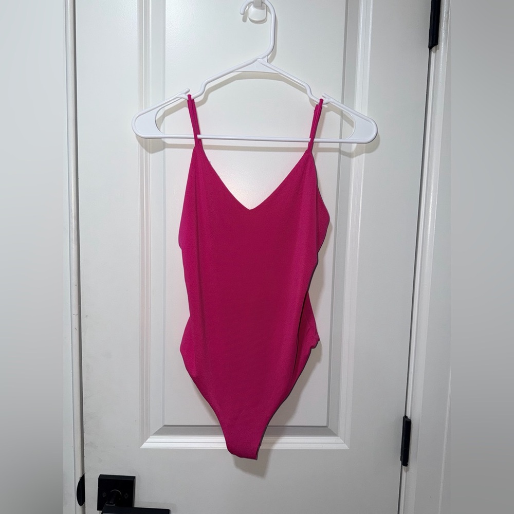 Hot Pink Bodysuit  Adjustable Straps size small